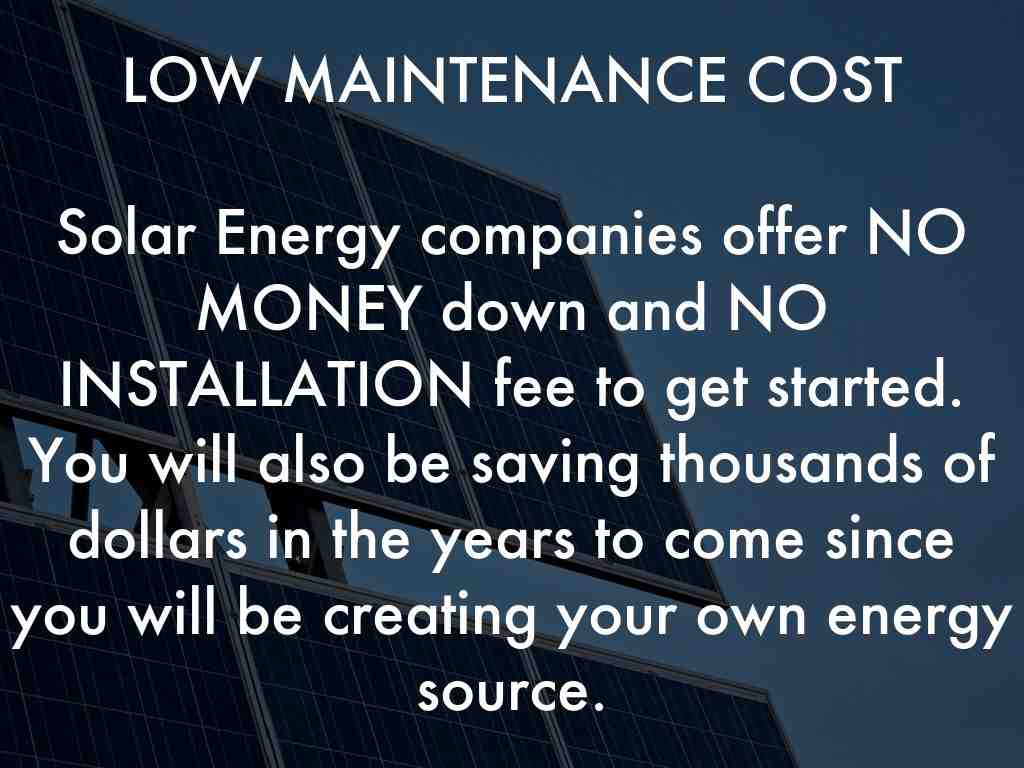 What is the maintenance cost of solar panels?